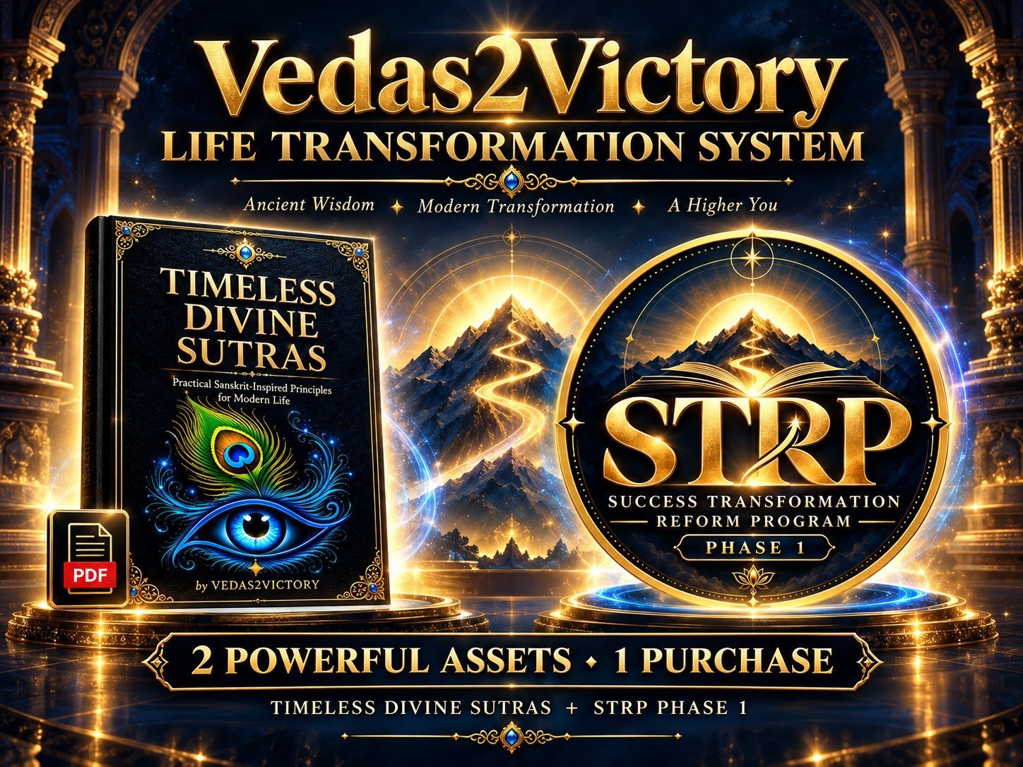 Vedas2Victory Life Transformation System featuring Timeless Divine Sutras and Success Transformation Reform Program